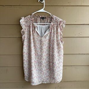 Adrianna Papell Floral Sleeveless Blouse - Size M - Spring Office Lightweight